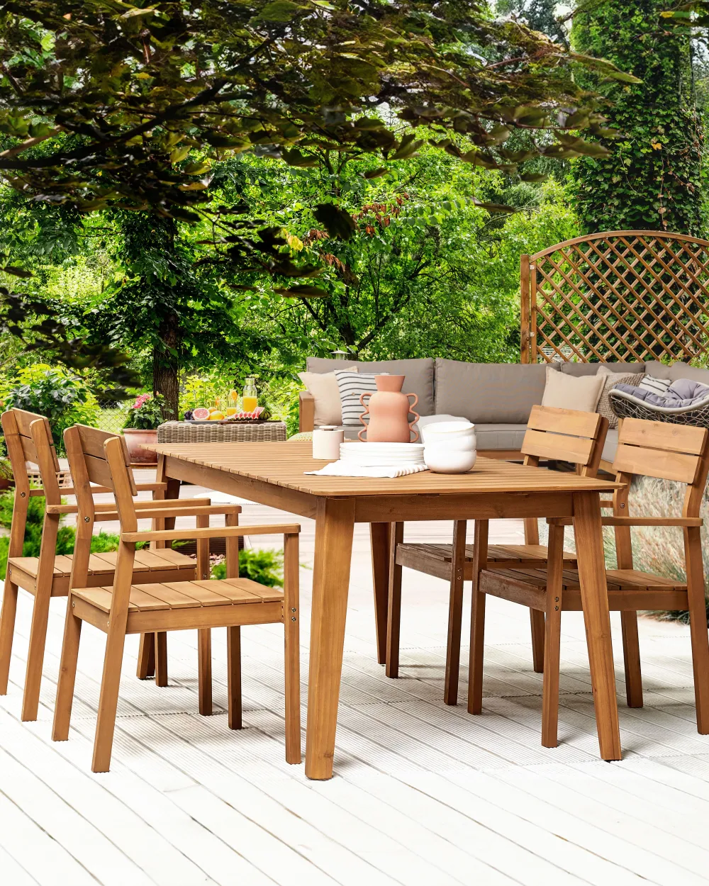 Ulkokalusteet<Beliani Puutarhatuoli Vaalea Akasiapuu 4 Kpl Fornelli