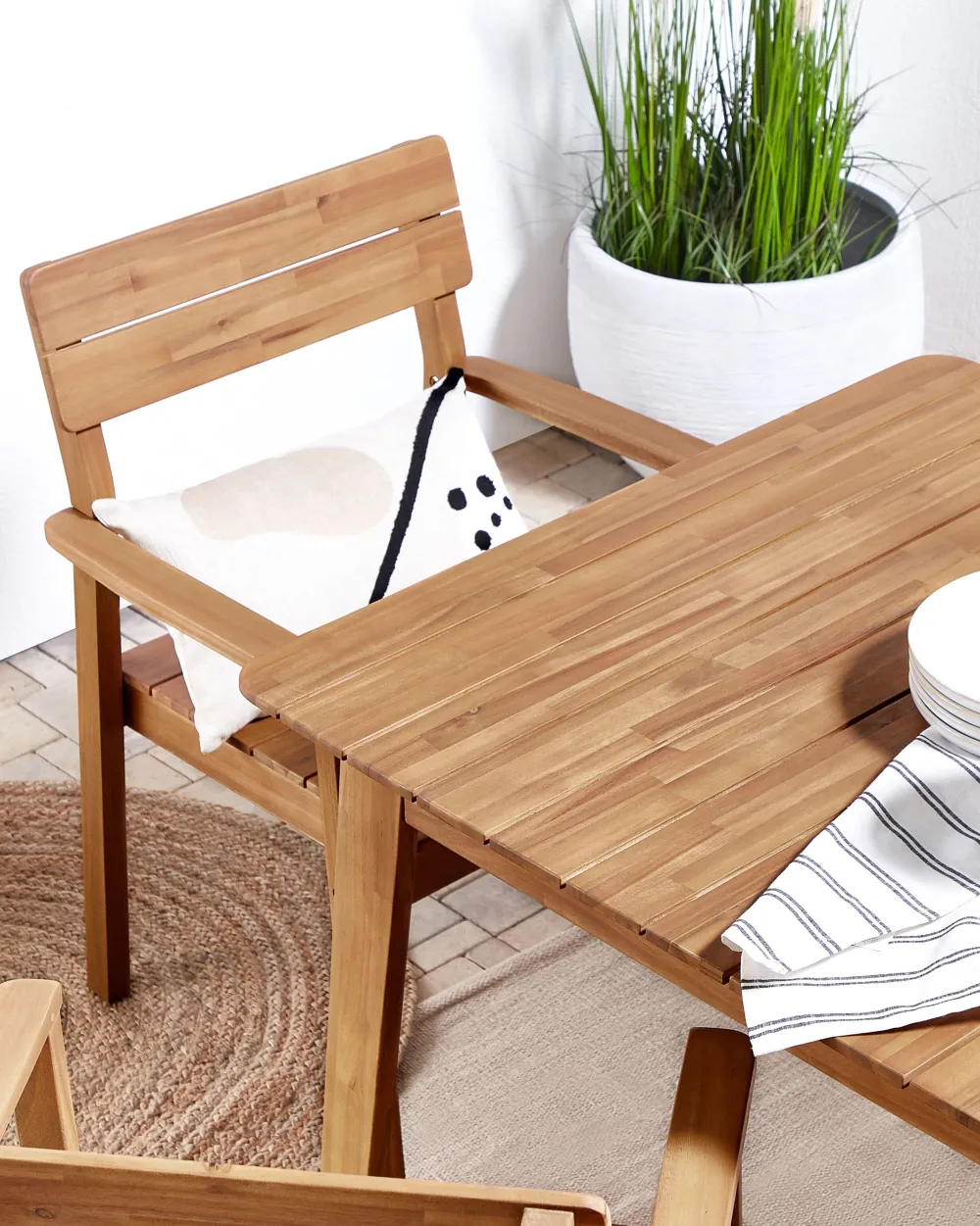 Ulkokalusteet<Beliani Puutarhatuoli Vaalea Akasiapuu 4 Kpl Fornelli