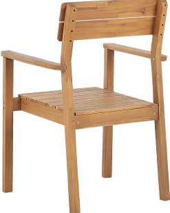 Ulkokalusteet<Beliani Puutarhatuoli Vaalea Akasiapuu 4 Kpl Fornelli