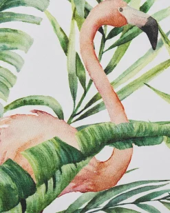 Ulkokalusteet<Beliani Puutarhatuoli Vaalea Akasiapuu Vaihtokangas 2 Kpl Luonnonvalkoinen/Flamingokuvio 2 Kpl Cine