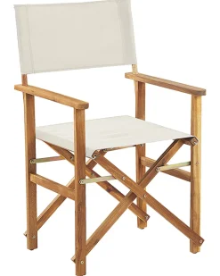 Discount Beliani Puutarhatuoli Vaalea Akasiapuu Vaihtokangas 2 Kpl Luonnonvalkoinen/Lehtikuvio 2 Kpl Cine