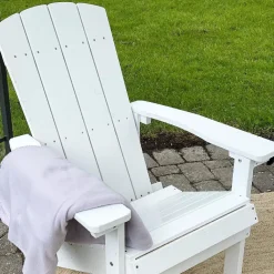 Ulkokalusteet<Beliani Puutarhatuoli Valkoinen Adirondack