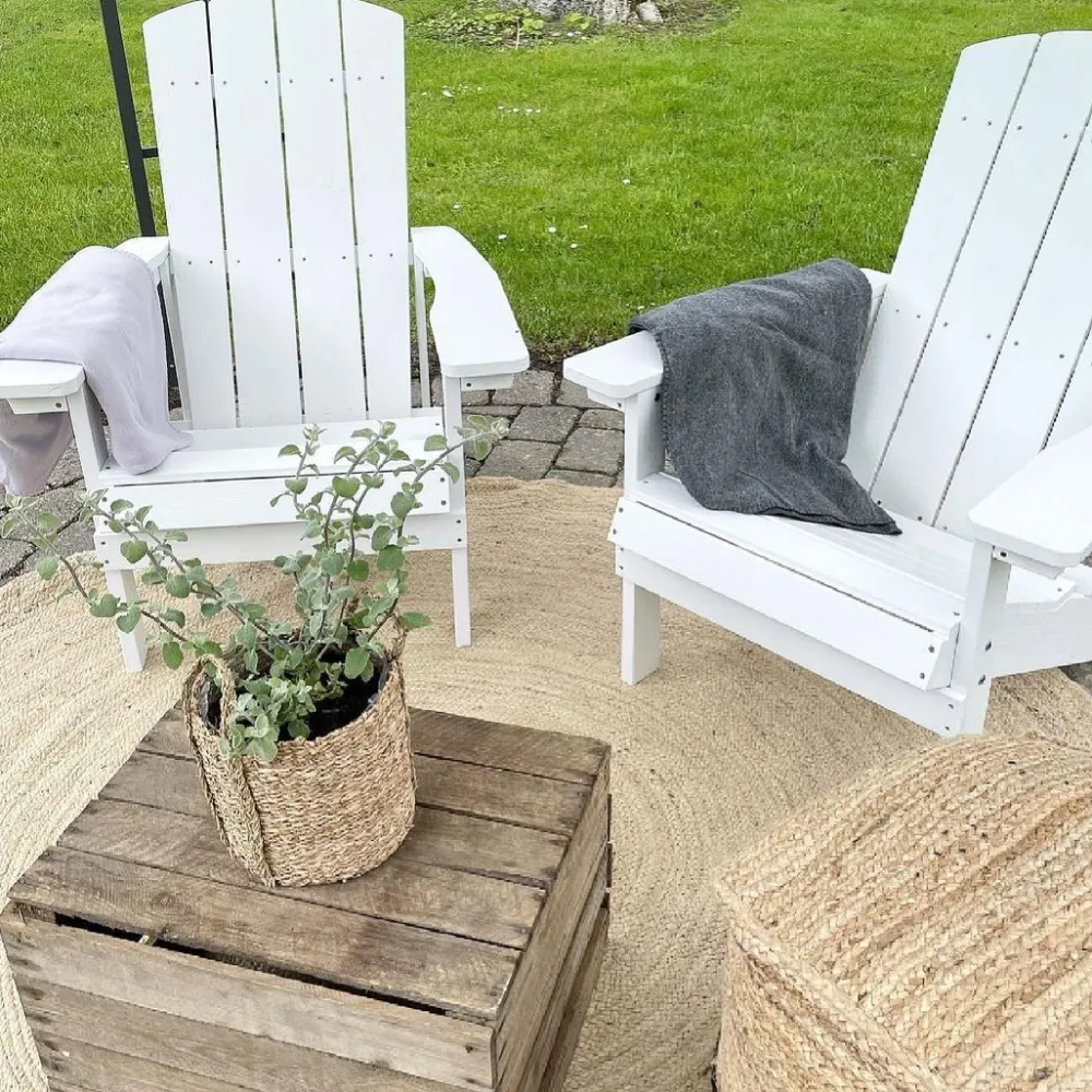 Ulkokalusteet<Beliani Puutarhatuoli Valkoinen Adirondack