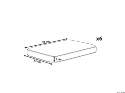 Tekstiilit<Beliani Puutarhatuolin Pehmuste Keltainen/Valkoinen 6 Kpl Tolve
