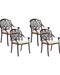 Ulkokalusteet<Beliani Puutarhatuolisetti, 4Kpl Ruskea Ancona