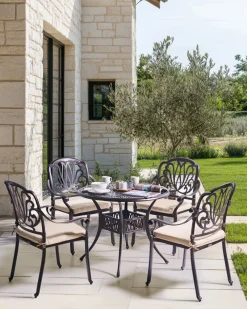 Ulkokalusteet<Beliani Puutarhatuolisetti, 4Kpl Ruskea Ancona