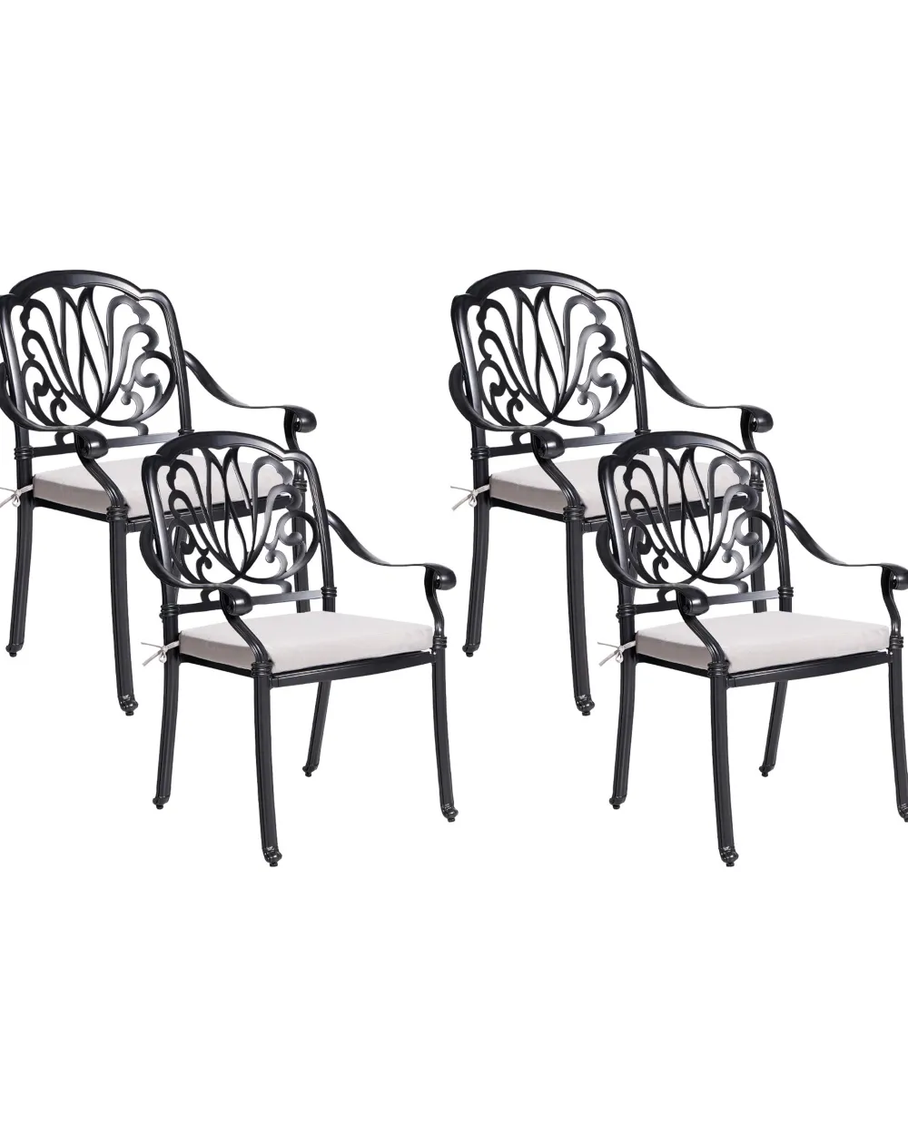 Ulkokalusteet<Beliani Puutarhatuolit 4Kpl Musta Ancona