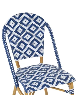 Cheap Beliani Puutarhatuolit 4Kpl Setti Sinivalkoinen Rifreddo