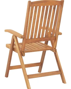 Ulkokalusteet<Beliani Puutarhatuolit 2Kpl Setti Ruskeanharmailla Pehmusteilla Java