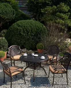 Online Beliani Puutarhatuolit Tummanruskeat, Alumiinia, 4Kpl Setti Salento