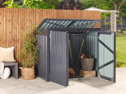 Store Beliani Puutarhavaja Teras Grafiitinharmaa 158 X 134 Cm Moena