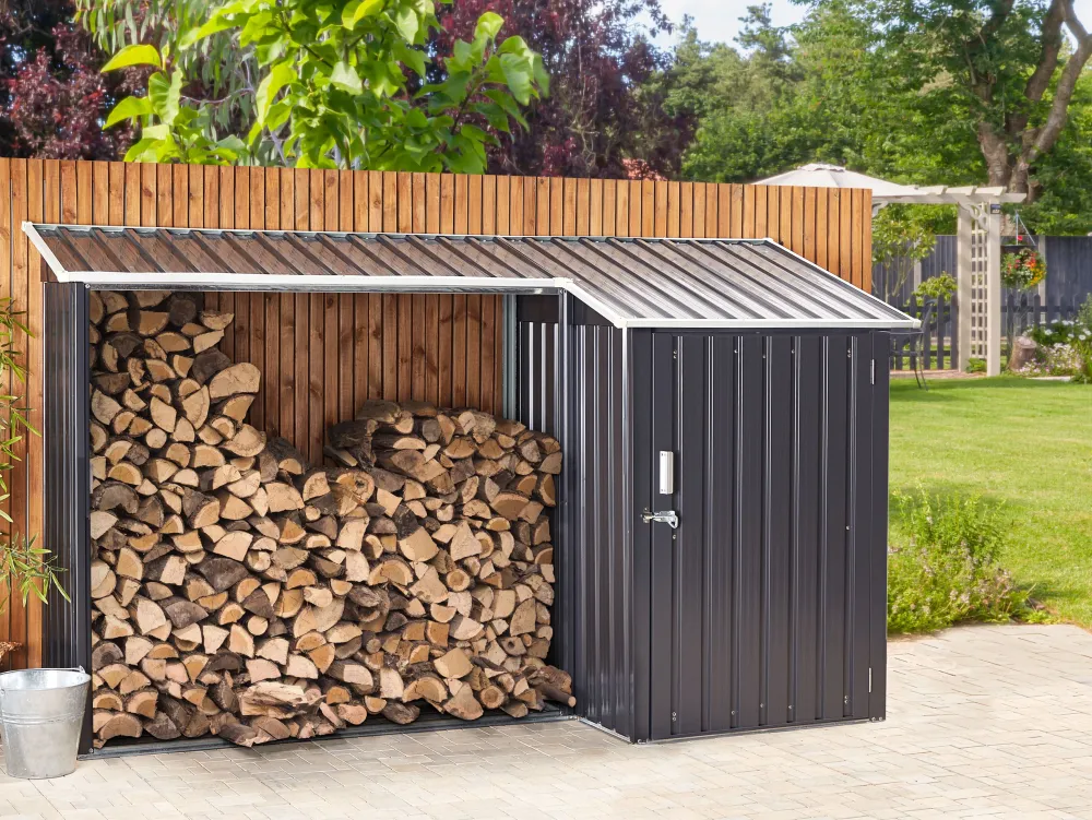 Ulkokalusteet<Beliani Puutarhavaja Teras Grafiitinharmaa 270 X 158 Cm Aosta