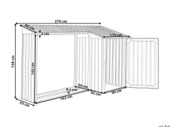 Ulkokalusteet<Beliani Puutarhavaja Teras Grafiitinharmaa 270 X 158 Cm Aosta
