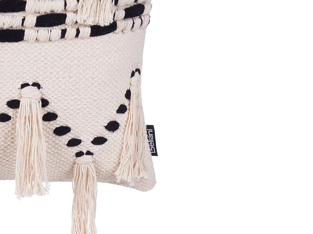 Tekstiilit<Beliani Puuvillainen Beige/Musta Tyynysetti 2 Kpl 45 X 45 Cm Thondi