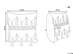 Tekstiilit<Beliani Puuvillainen Beige/Musta Tyynysetti 2 Kpl 45 X 45 Cm Thondi