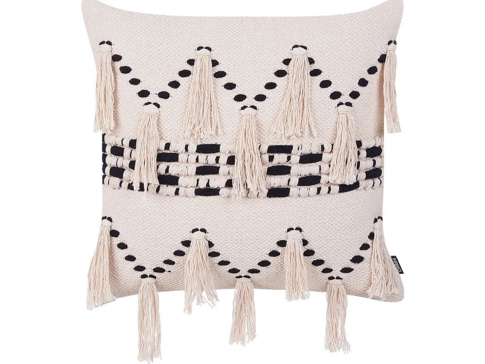 Tekstiilit<Beliani Puuvillainen Beige/Musta Tyynysetti 2 Kpl 45 X 45 Cm Thondi