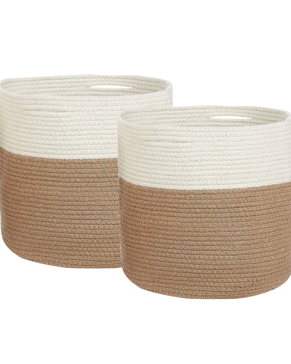 Fashion Beliani Puuvillakori Beige/Valkoinen 34 Cm 2 Kpl Ardesen