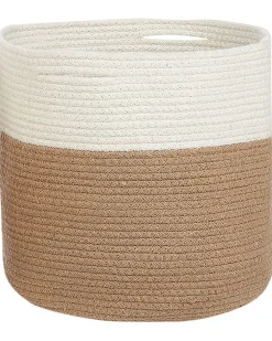 Fashion Beliani Puuvillakori Beige/Valkoinen 34 Cm 2 Kpl Ardesen