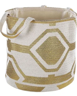 Sale Beliani Puuvillakori Luonnonvalkoinen/Kulta 33 Cm Hanwella