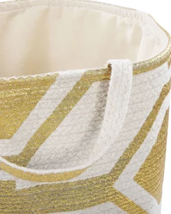 Sale Beliani Puuvillakori Luonnonvalkoinen/Kulta 33 Cm Hanwella