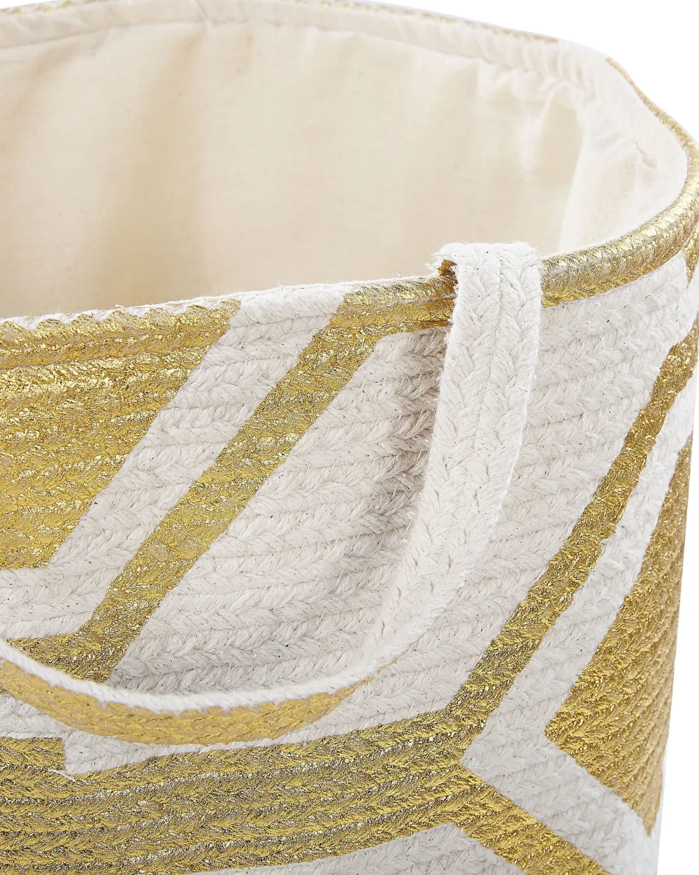 Sale Beliani Puuvillakori Luonnonvalkoinen/Kulta 33 Cm Hanwella