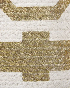 Sale Beliani Puuvillakori Luonnonvalkoinen/Kulta 33 Cm Hanwella