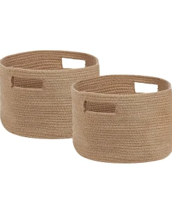 Säilytys<Beliani Puuvillakori Luonnonvari 30 Cm 2 Kpl Chiniot