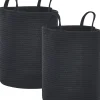 Säilytys<Beliani Puuvillakori Musta 34 Cm 2 Kpl Saryk