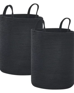 Säilytys<Beliani Puuvillakori Musta 34 Cm 2 Kpl Saryk
