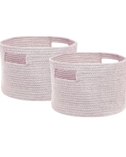 Sale Beliani Puuvillakori Pastellipinkki 30 Cm 2 Kpl Chiniot