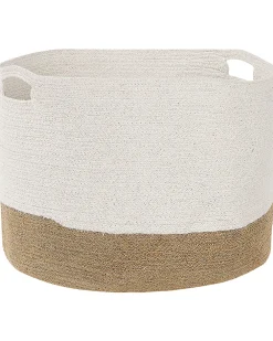 Säilytys<Beliani Puuvillakori Valkoinen/Beige 2 Kpl Kahan