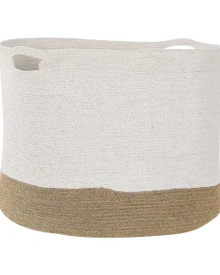 Säilytys<Beliani Puuvillakori Valkoinen/Beige 2 Kpl Kahan