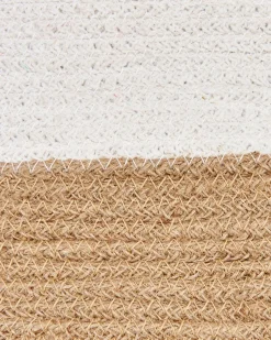 Säilytys<Beliani Puuvillakori Valkoinen/Beige 2 Kpl Kahan
