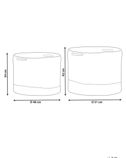 Säilytys<Beliani Puuvillakori Valkoinen/Beige 2 Kpl Kahan