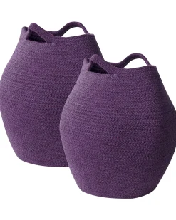 Säilytys<Beliani Puuvillakori Violetti 30 Cm 2 Kpl Panjgur
