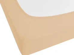 Flash Sale Beliani Puuvillalakana Muotoonommeltu Hiekanruskea 90 X 200 Cm Janbu