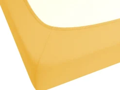 Tekstiilit<Beliani Puuvillalakana Muotoonommeltu Sinapinkeltainen 200 X 200 Cm Janbu