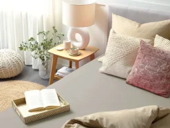 Online Beliani Puuvillalakana Muotoonommeltu Ruskeanharmaa 90 X 200 Cm Janbu