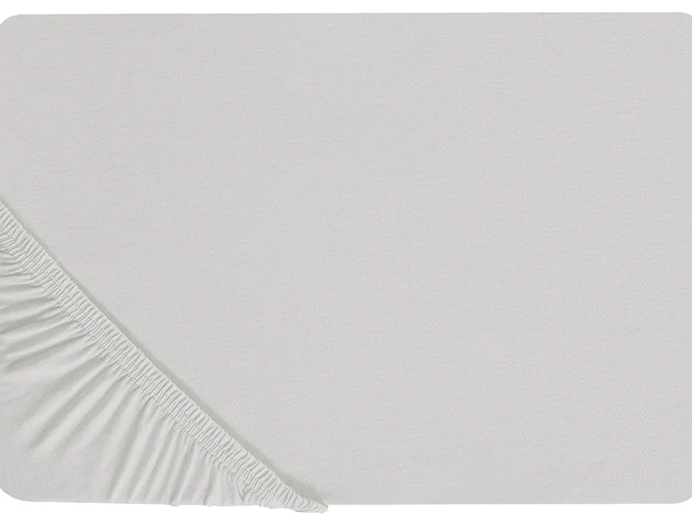 Tekstiilit<Beliani Puuvillalakana Muotoonommeltu Vaaleanharmaa 200 X 200 Cm Janbu