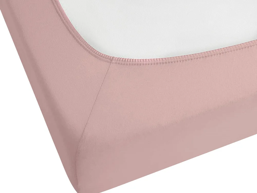 Tekstiilit<Beliani Puuvillalakana Muotoonommeltu Vaaleanpunainen 90 X 200 Cm Hofuf