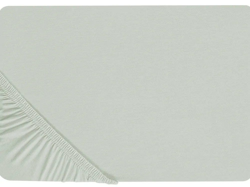 Online Beliani Puuvillalakana Muotoonommeltu Vaaleanvihrea 200 X 200 Cm Janbu