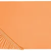 Store Beliani Puuvillalakana Muotoonommeltu Oranssi 90 X 200 Cm Janbu