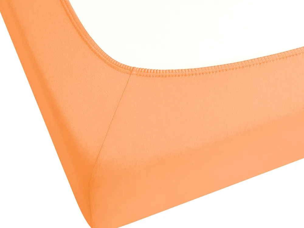 Store Beliani Puuvillalakana Muotoonommeltu Oranssi 90 X 200 Cm Janbu