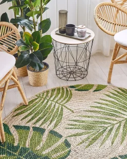 Online Beliani Pyorea Juuttimatto 140 Cm Lehtikuvioilla Bugay