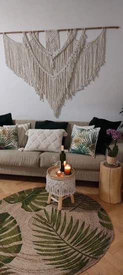 Online Beliani Pyorea Juuttimatto 140 Cm Lehtikuvioilla Bugay