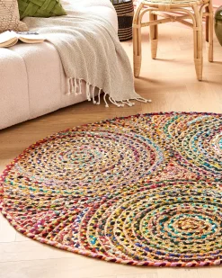 New Beliani Pyorea Matto Puuvilla Monivarinen O 140 Cm Yenice