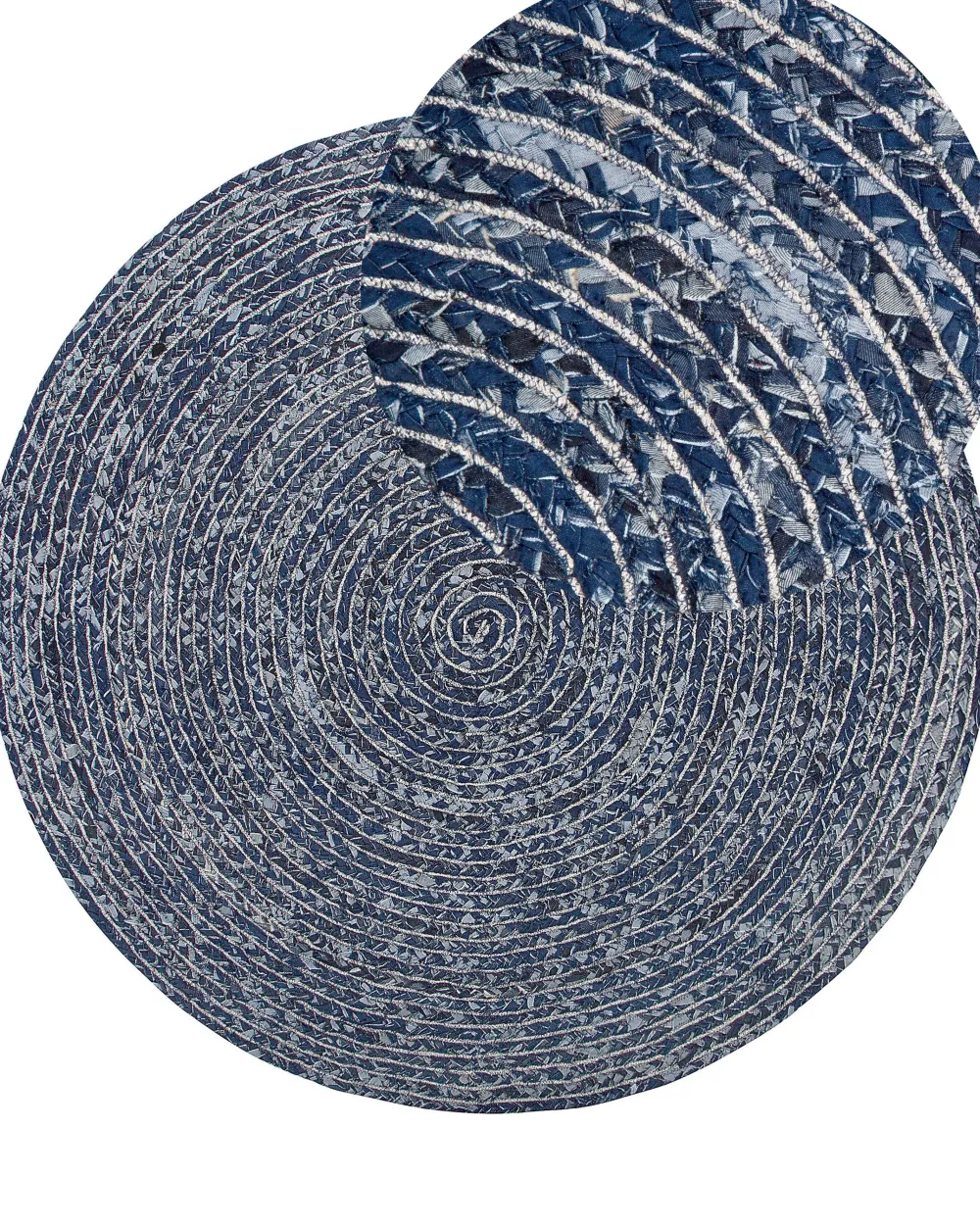 Cheap Beliani Pyorea Matto Puuvilla Tummansininen 140 Cm Buluca