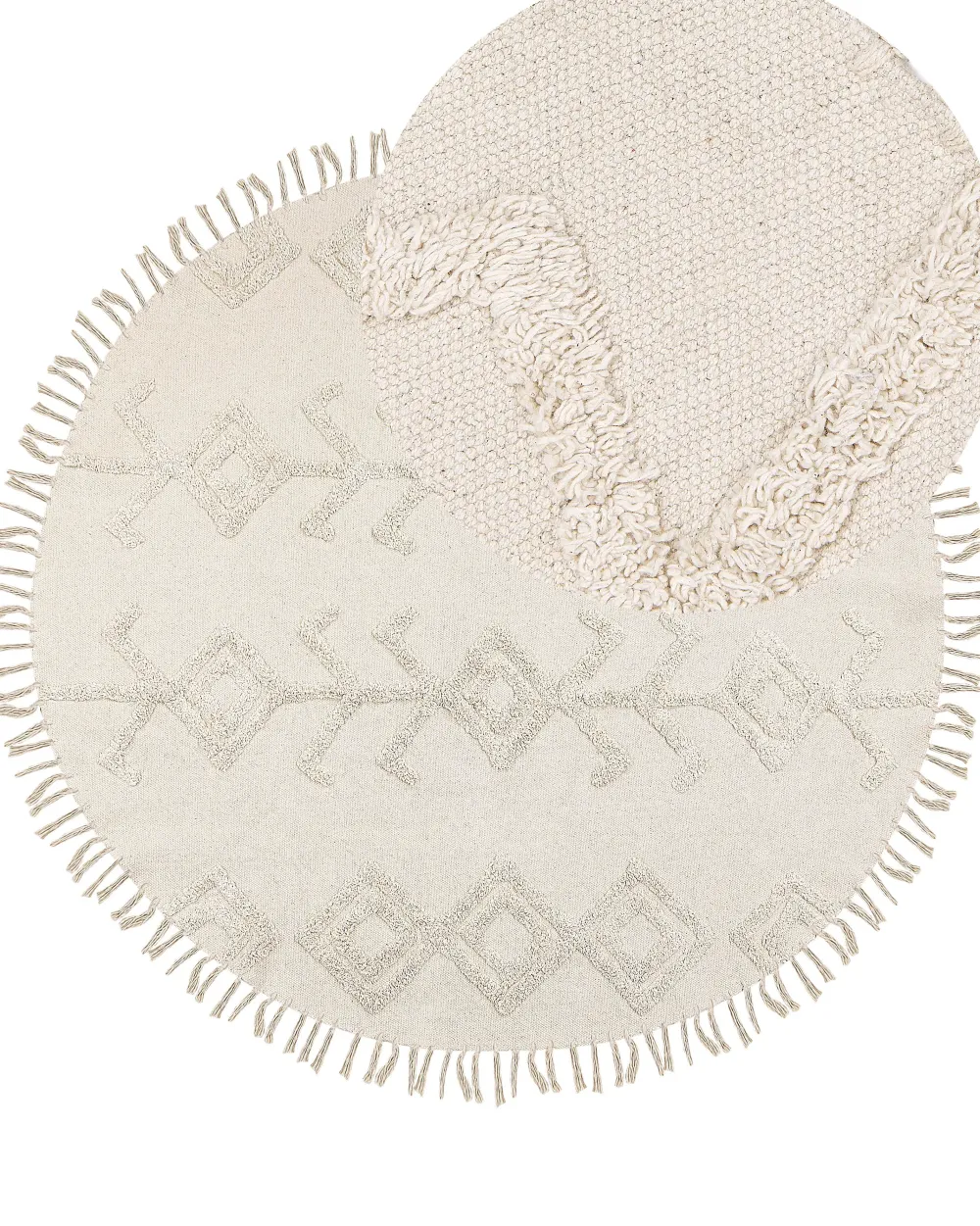 Fashion Beliani Pyorea Matto Puuvilla Vaalea Beige 140 Cm Harran