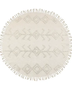 Fashion Beliani Pyorea Matto Puuvilla Vaalea Beige 140 Cm Harran