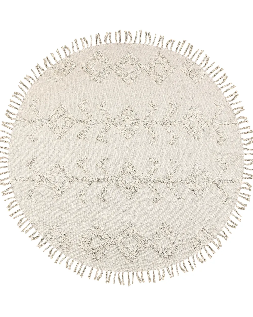 Fashion Beliani Pyorea Matto Puuvilla Vaalea Beige 140 Cm Harran